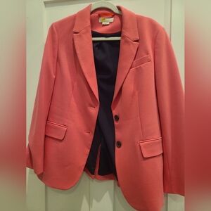 Boden Coral Blazer with Navy Lining